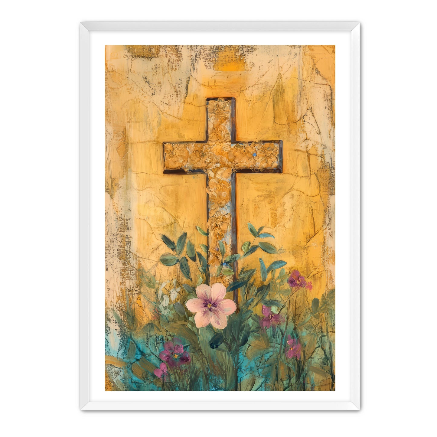Cross Print on Yellow