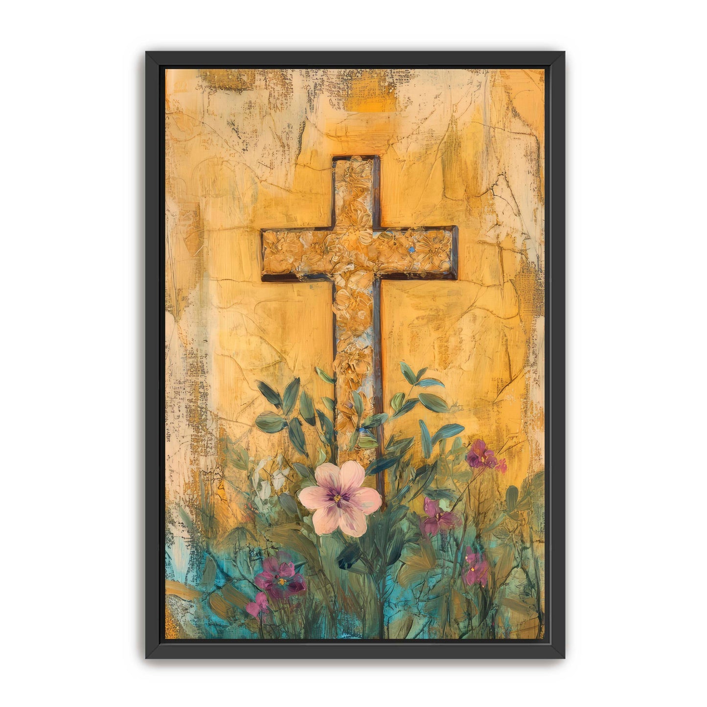 Cross Print on Yellow