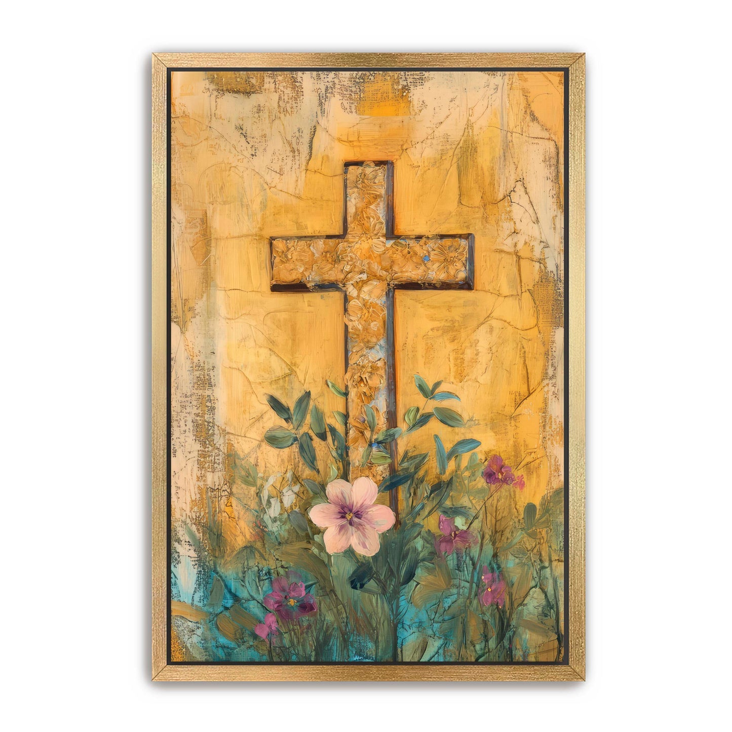 Cross Print on Yellow