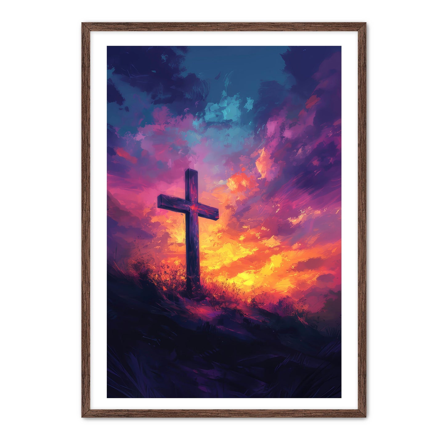 Cross at Purple Sunset
