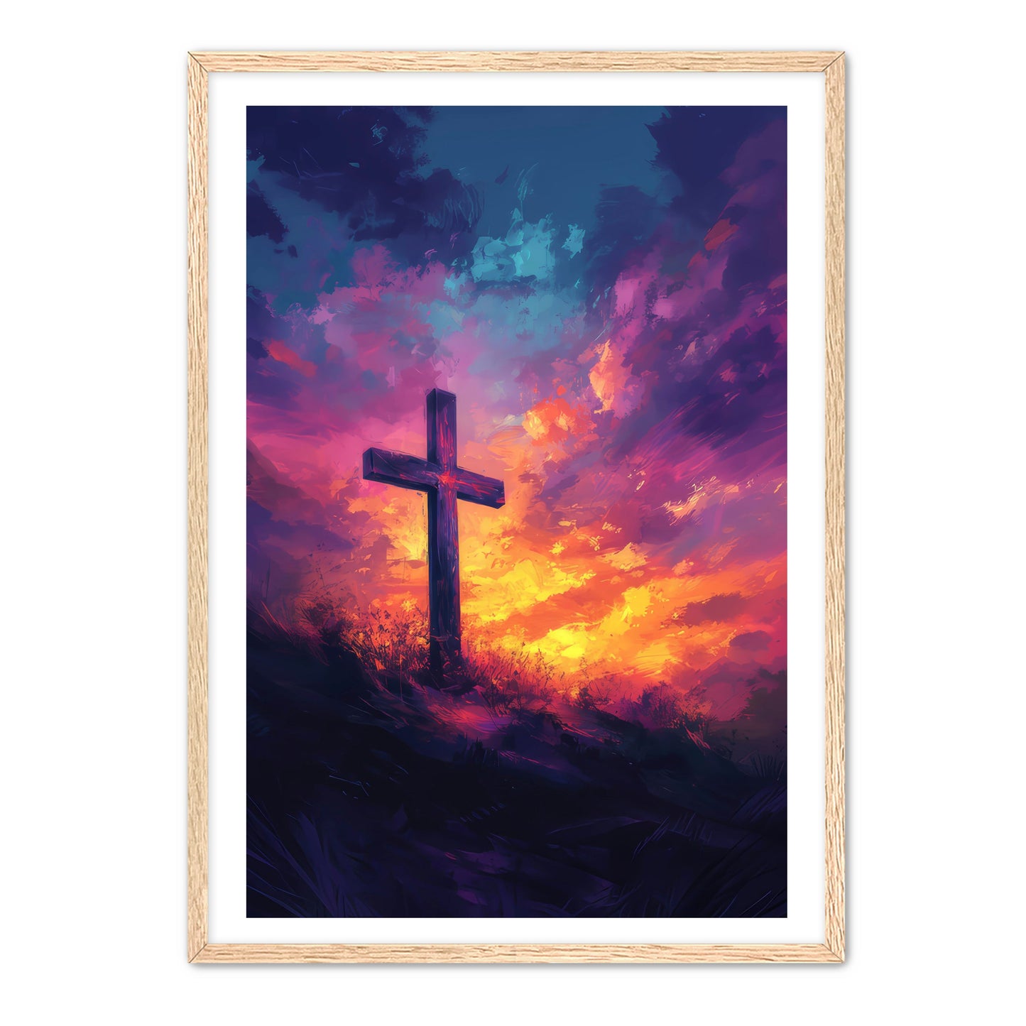 Cross at Purple Sunset