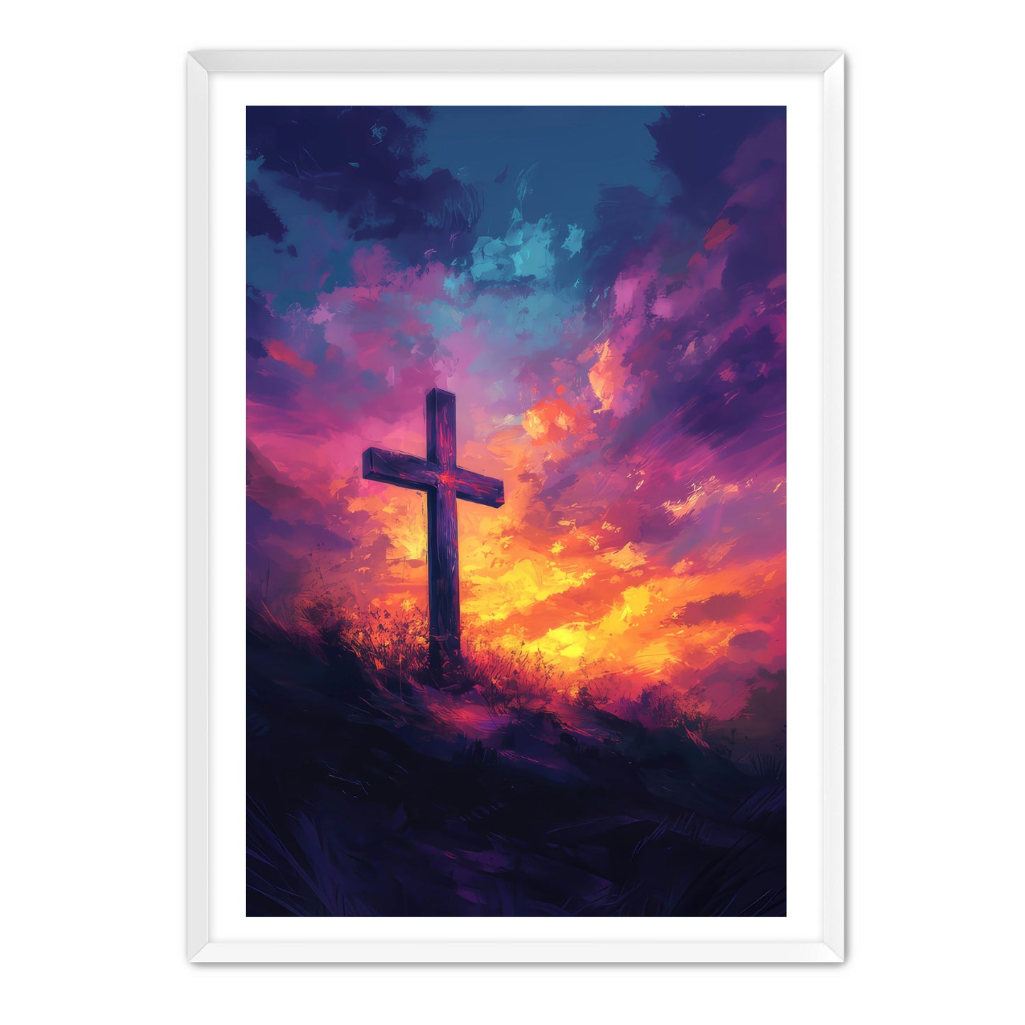 Cross at Purple Sunset