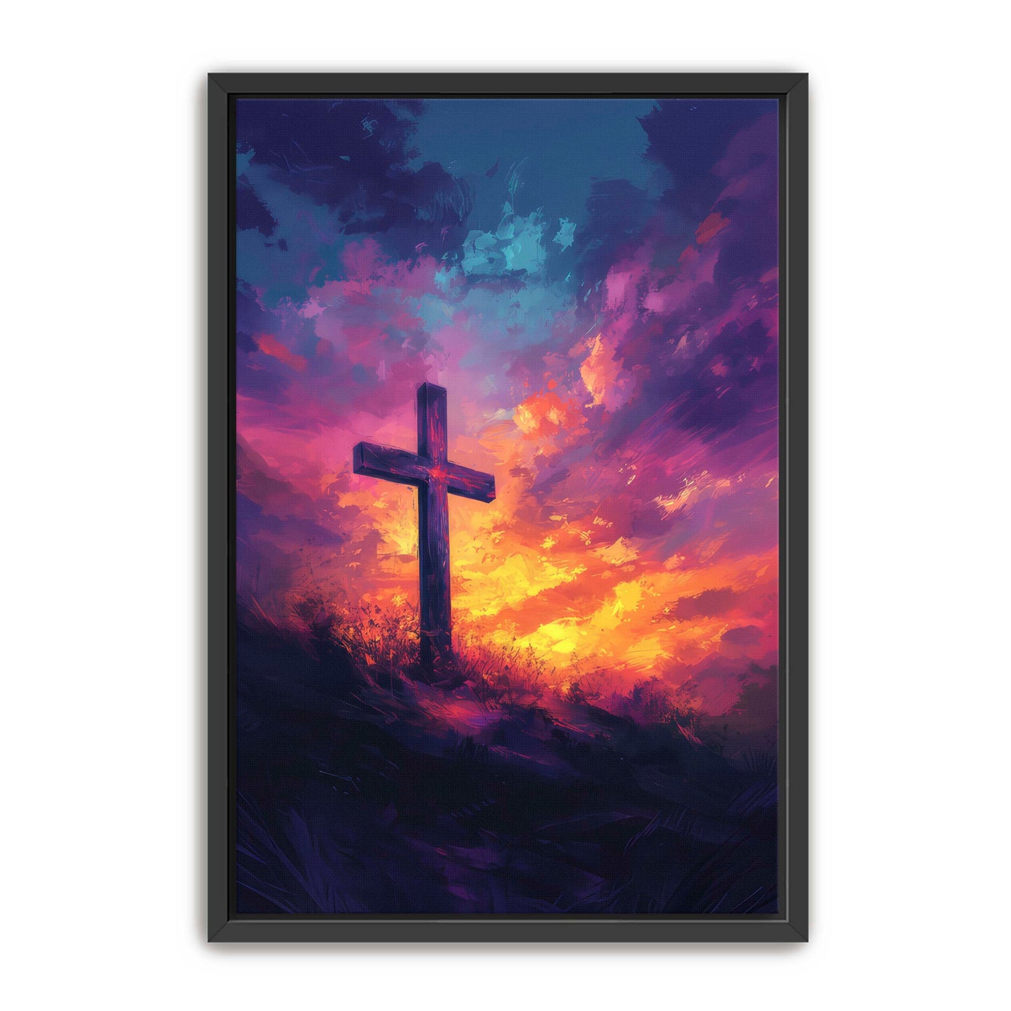 Cross at Purple Sunset