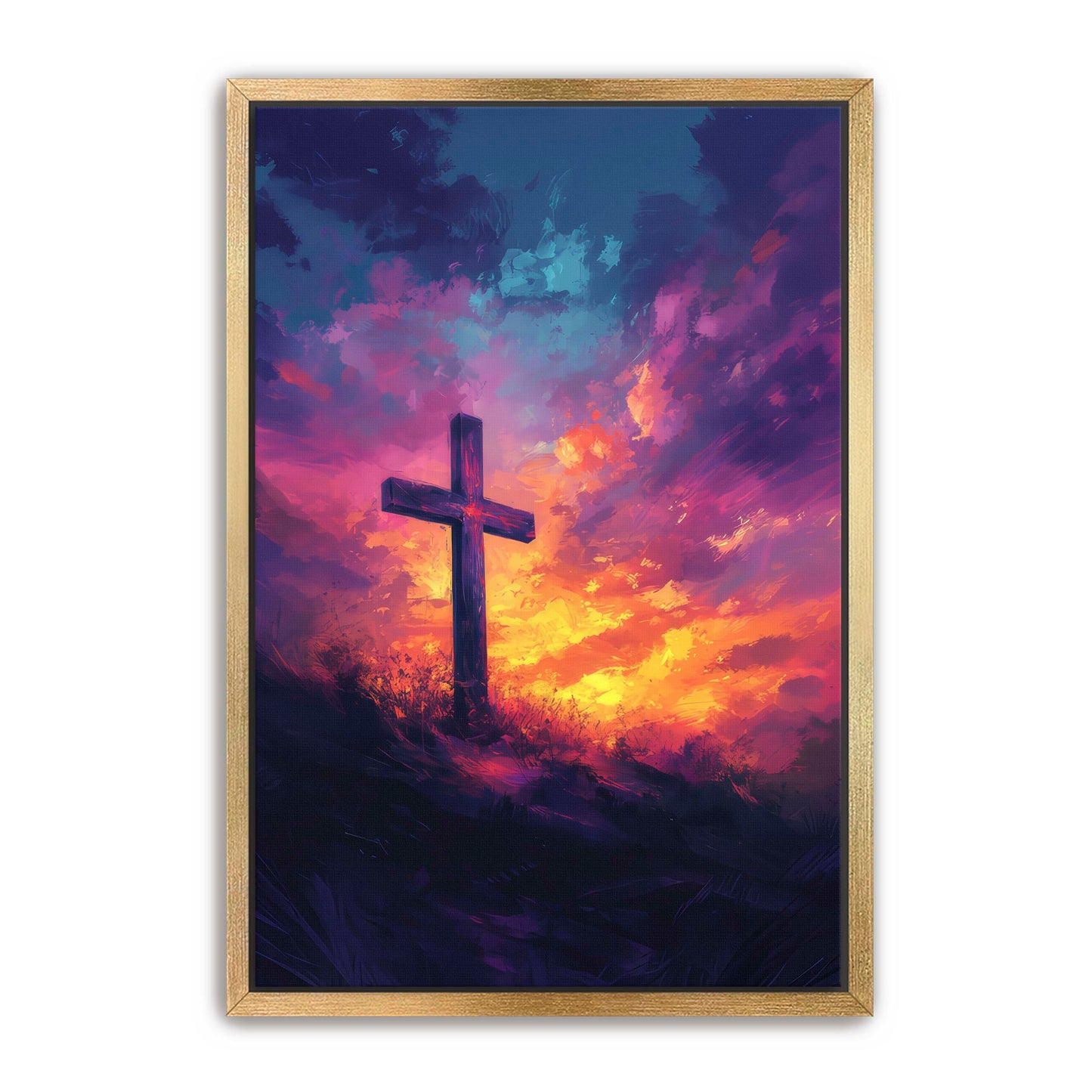 Cross at Purple Sunset