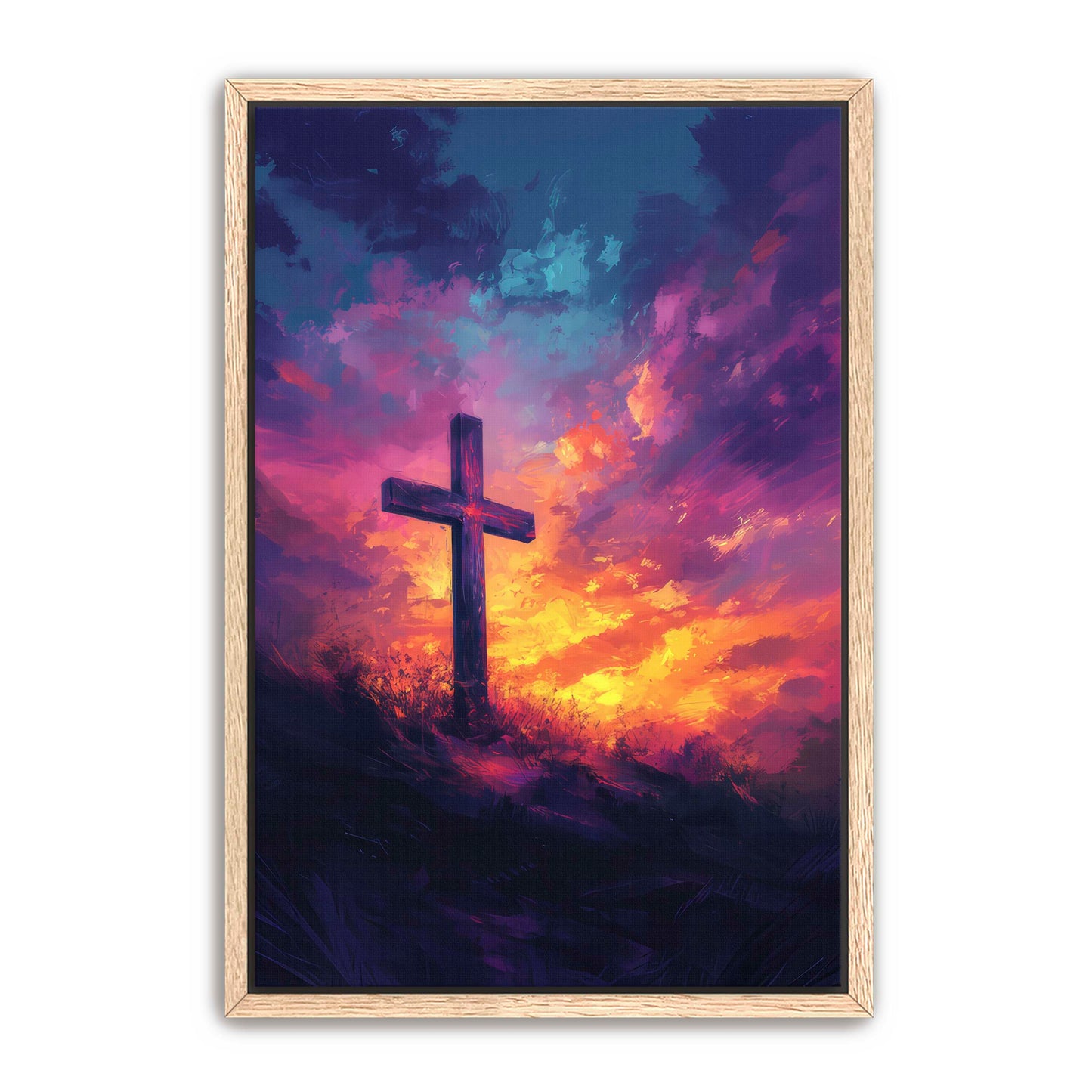 Cross at Purple Sunset