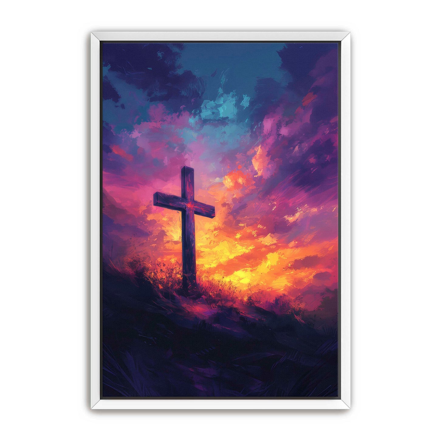 Cross at Purple Sunset