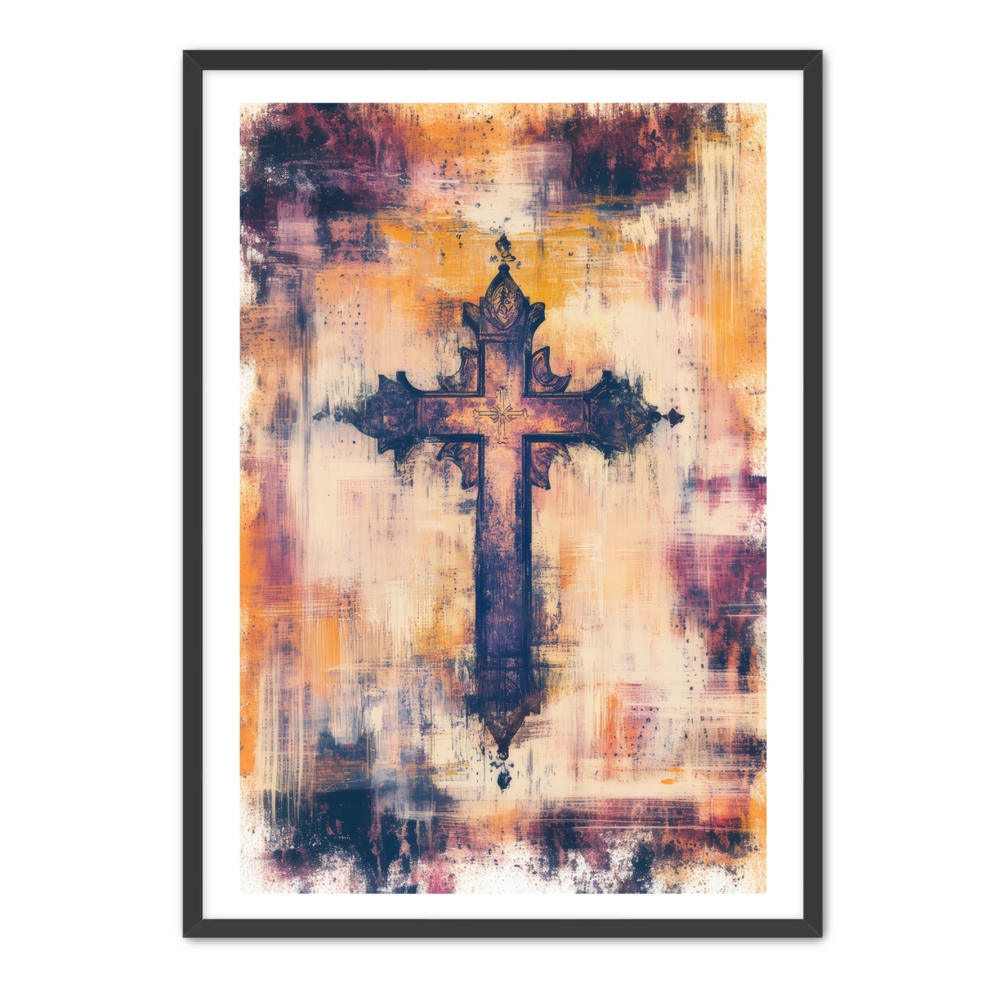 Cross with Dark Ink and Colors