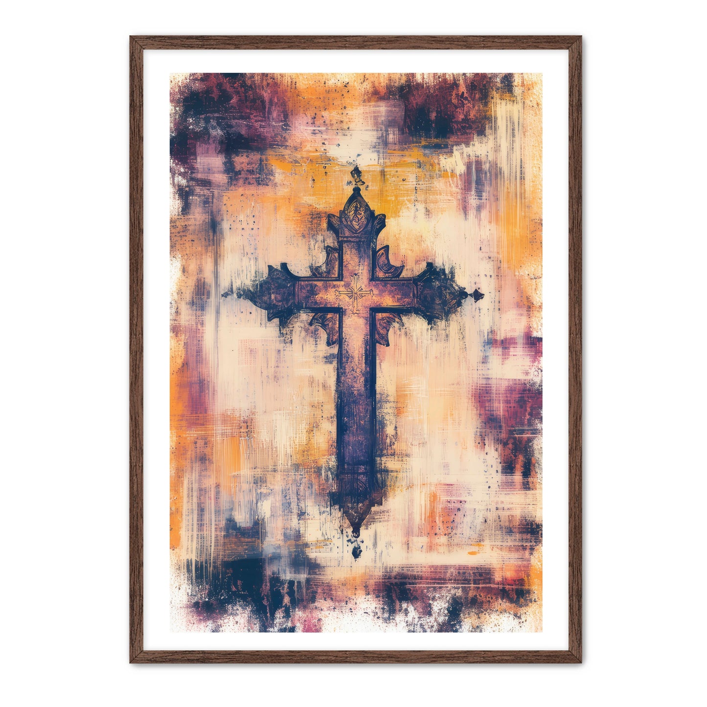 Cross with Dark Ink and Colors