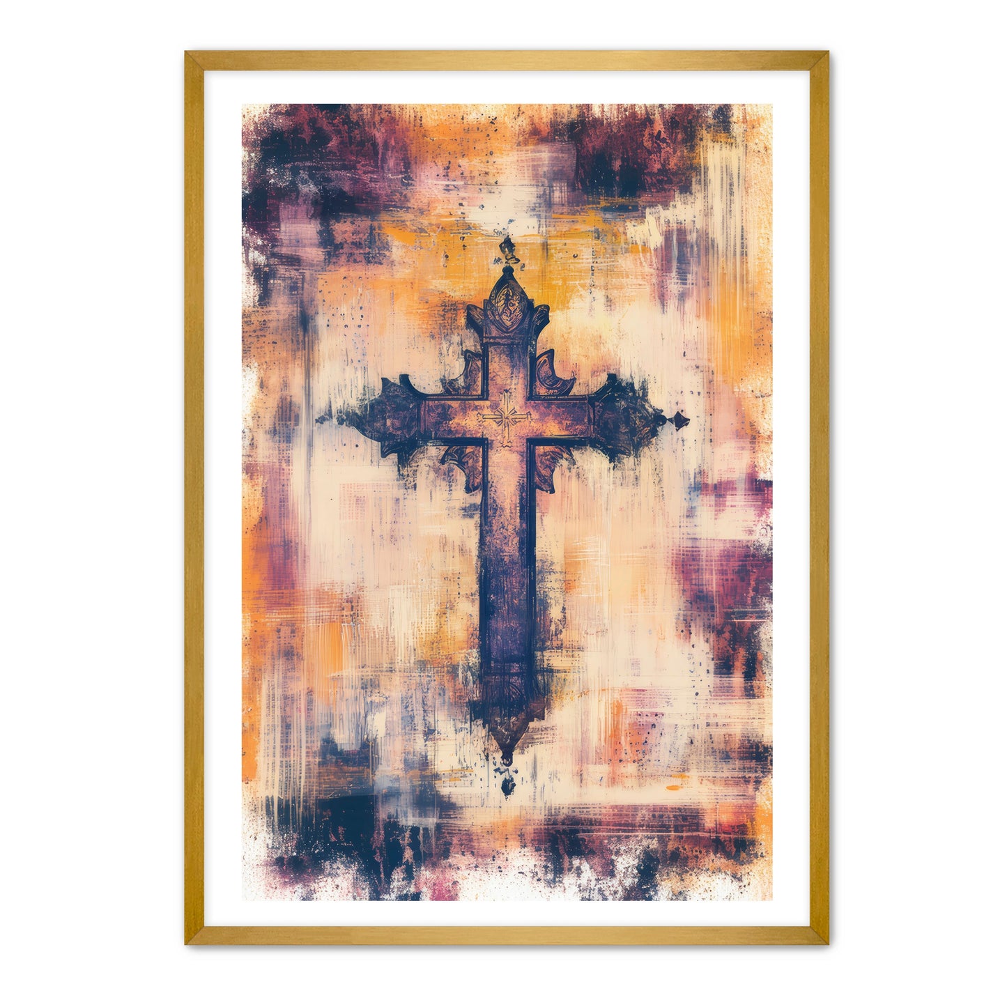 Cross with Dark Ink and Colors