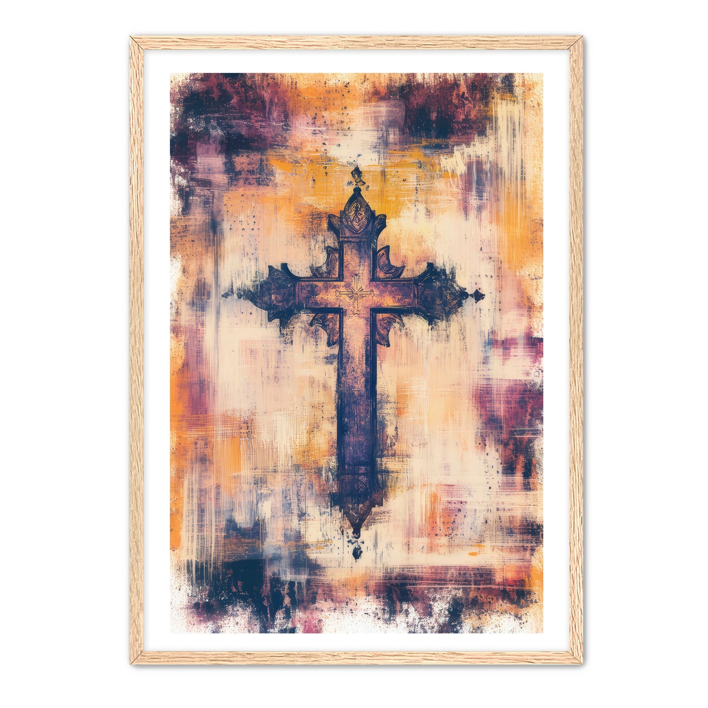 Cross with Dark Ink and Colors