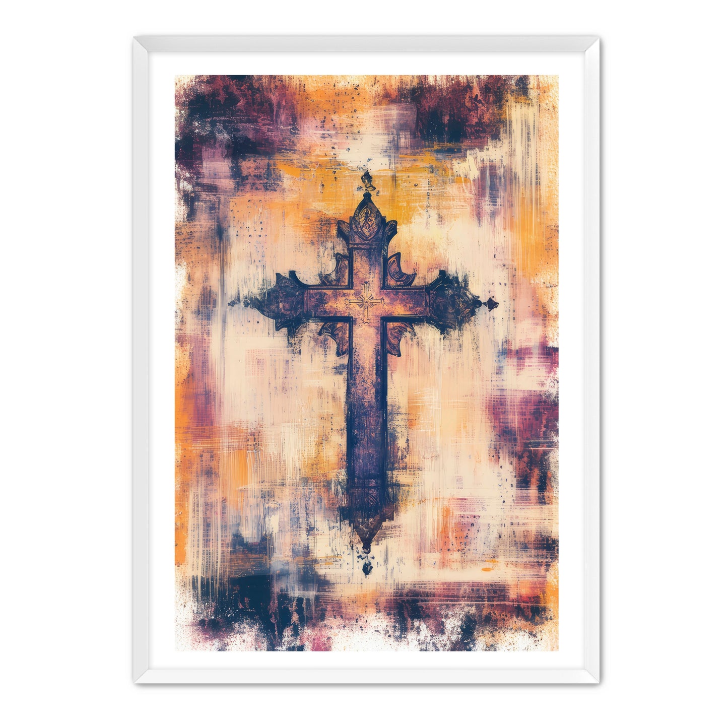 Cross with Dark Ink and Colors