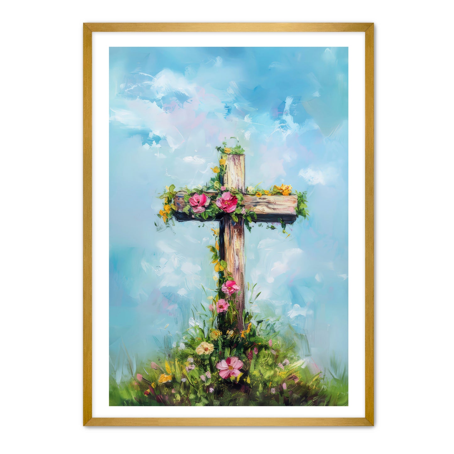 Cross with Flowers