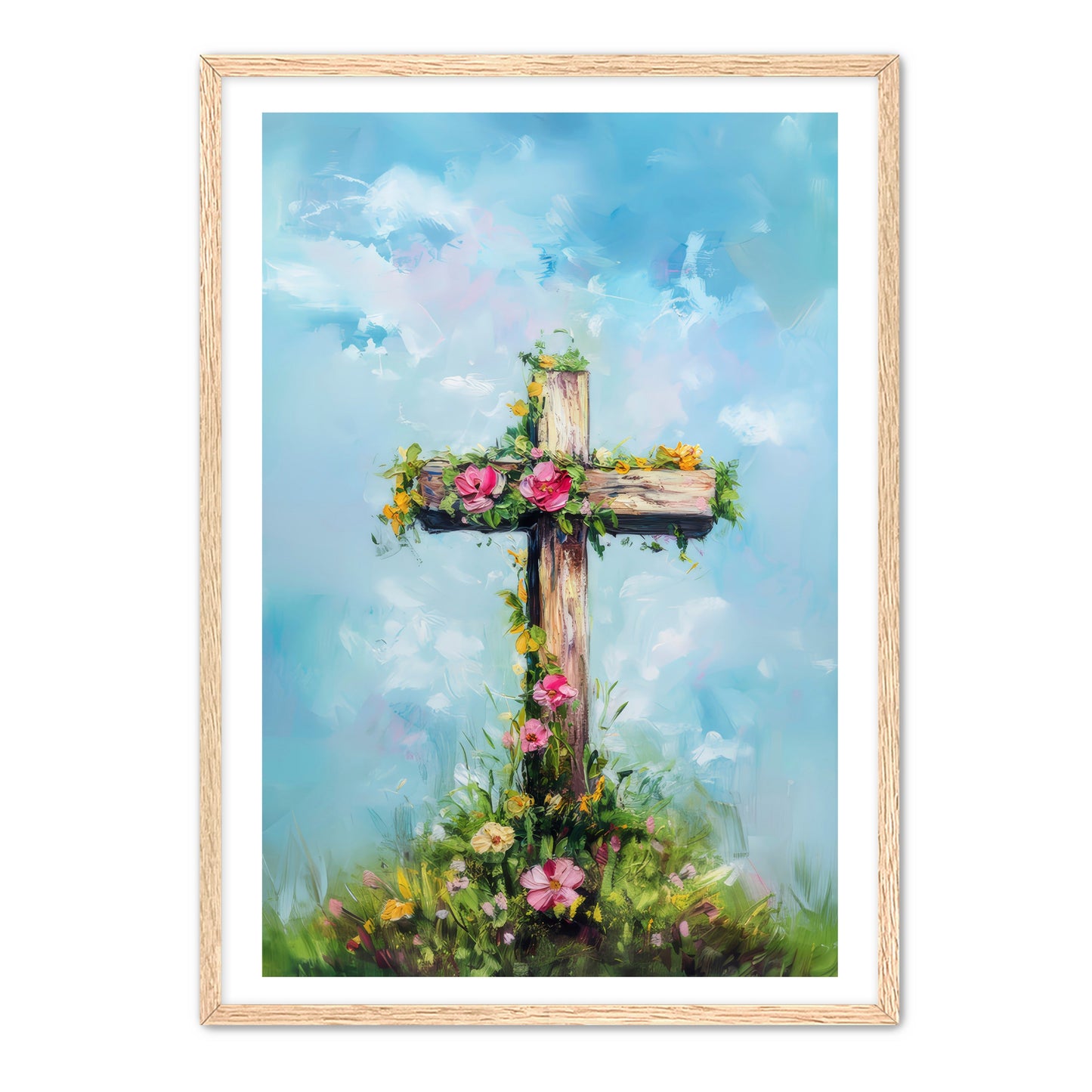 Cross with Flowers
