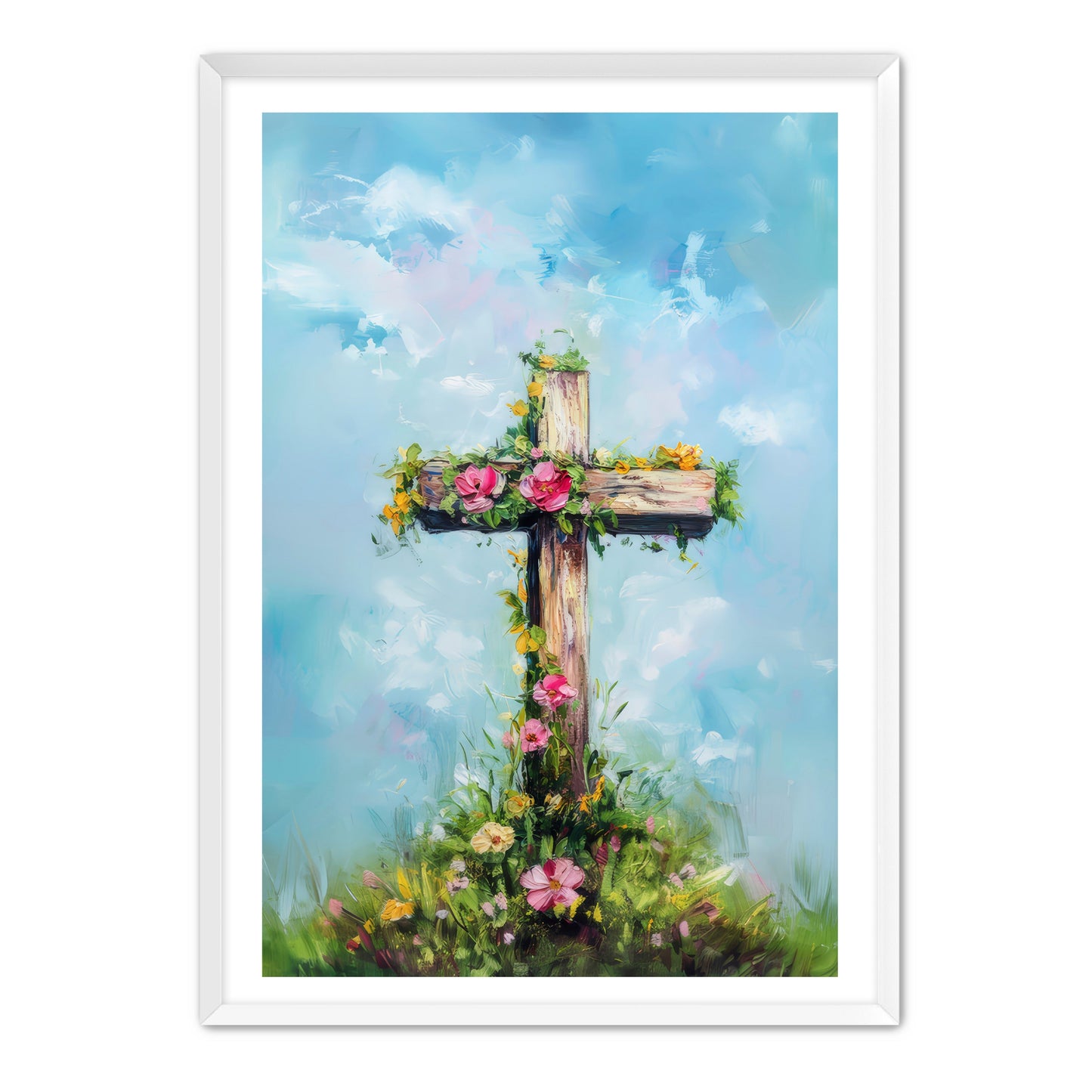 Cross with Flowers