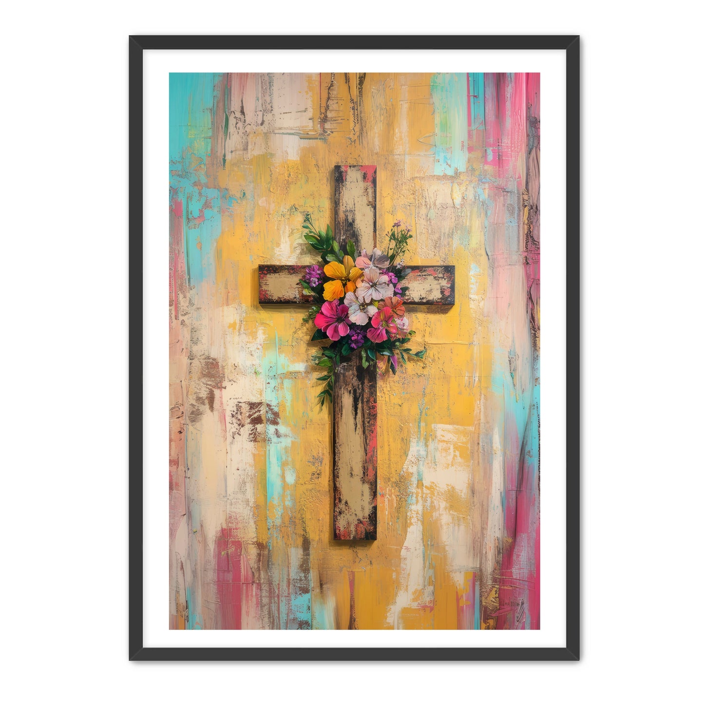 Cross with Flowers On Top