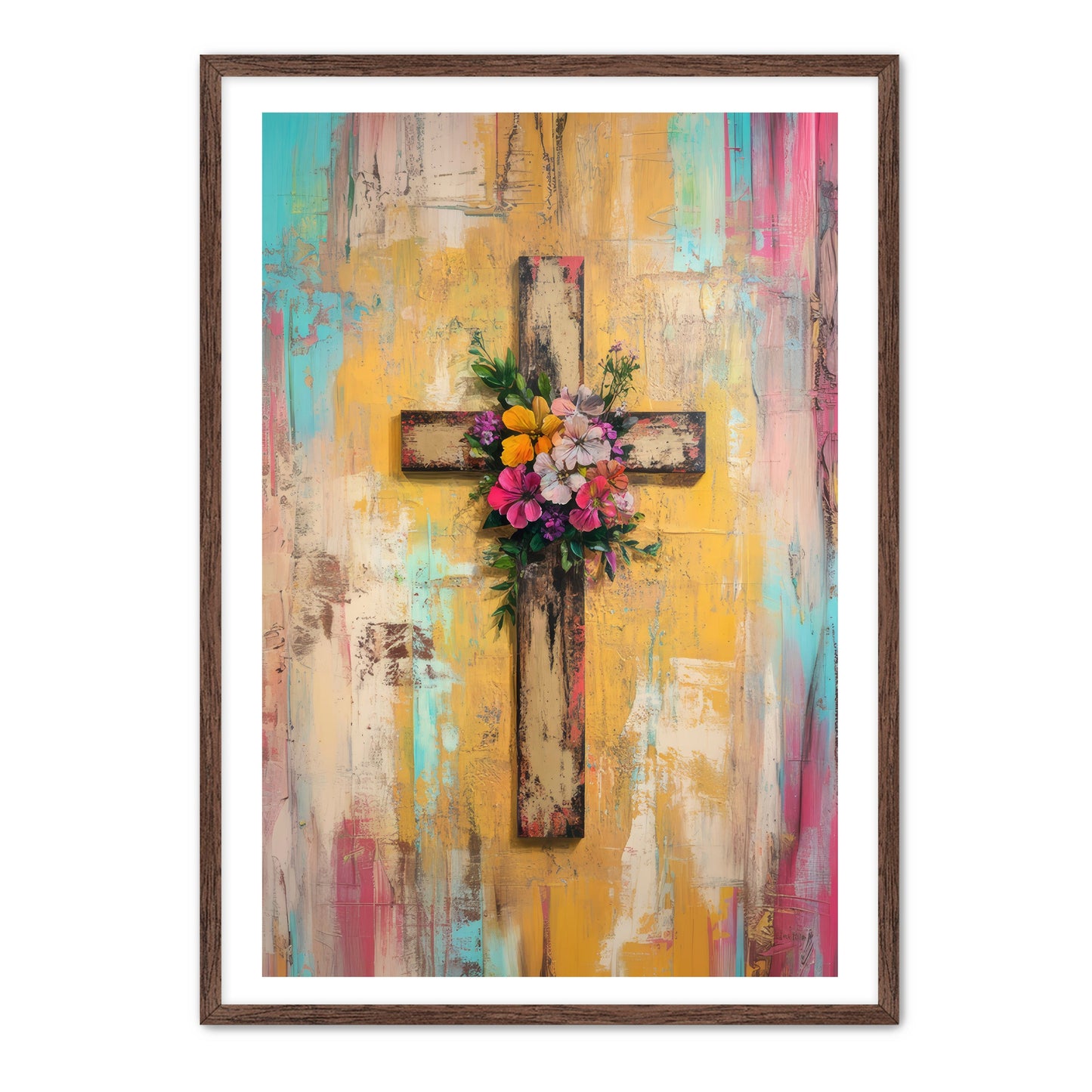Cross with Flowers On Top