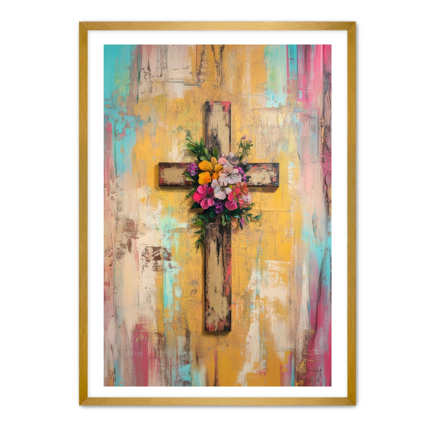 Cross with Flowers On Top