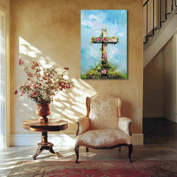 Cross with Flowers