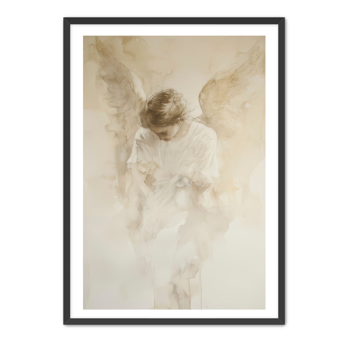 Faded Watercolor Angel Painting