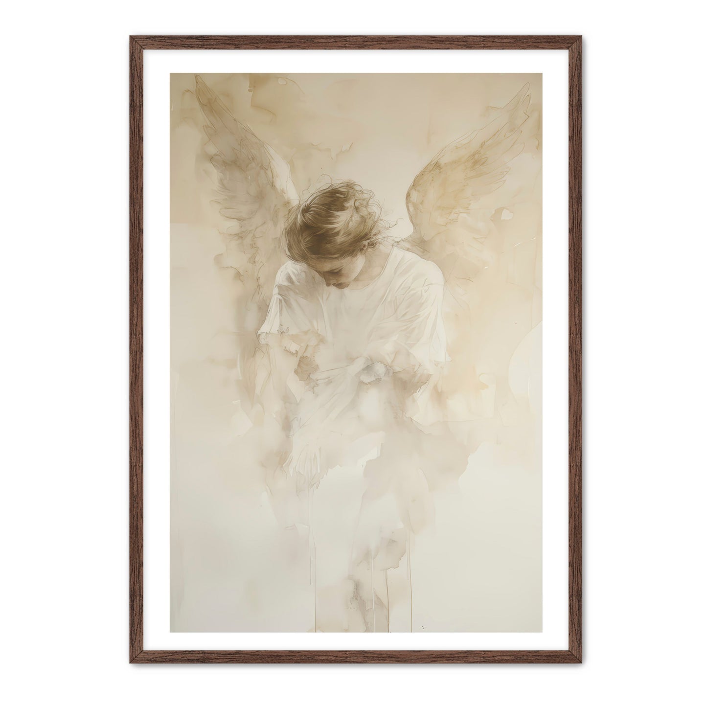 Faded Watercolor Angel Painting