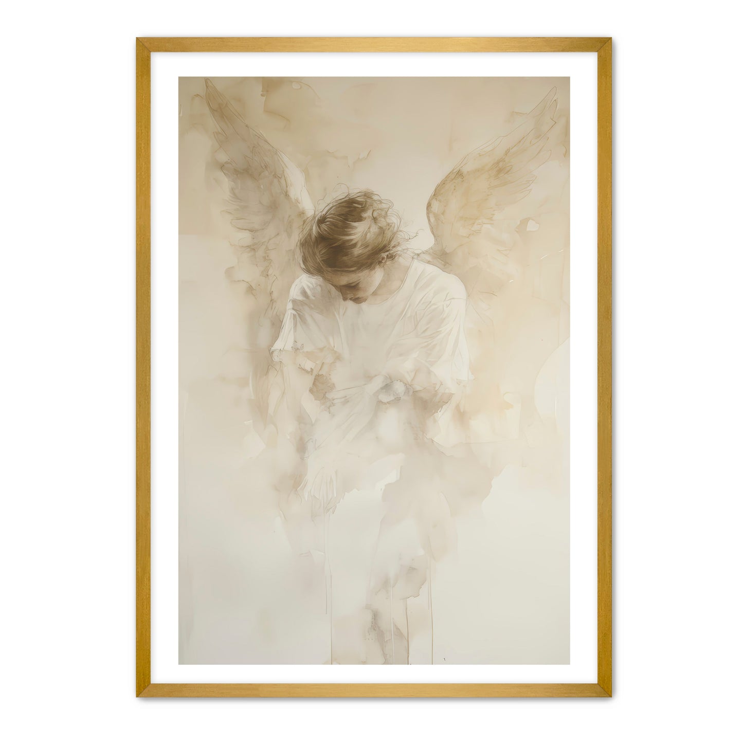 Faded Watercolor Angel Painting