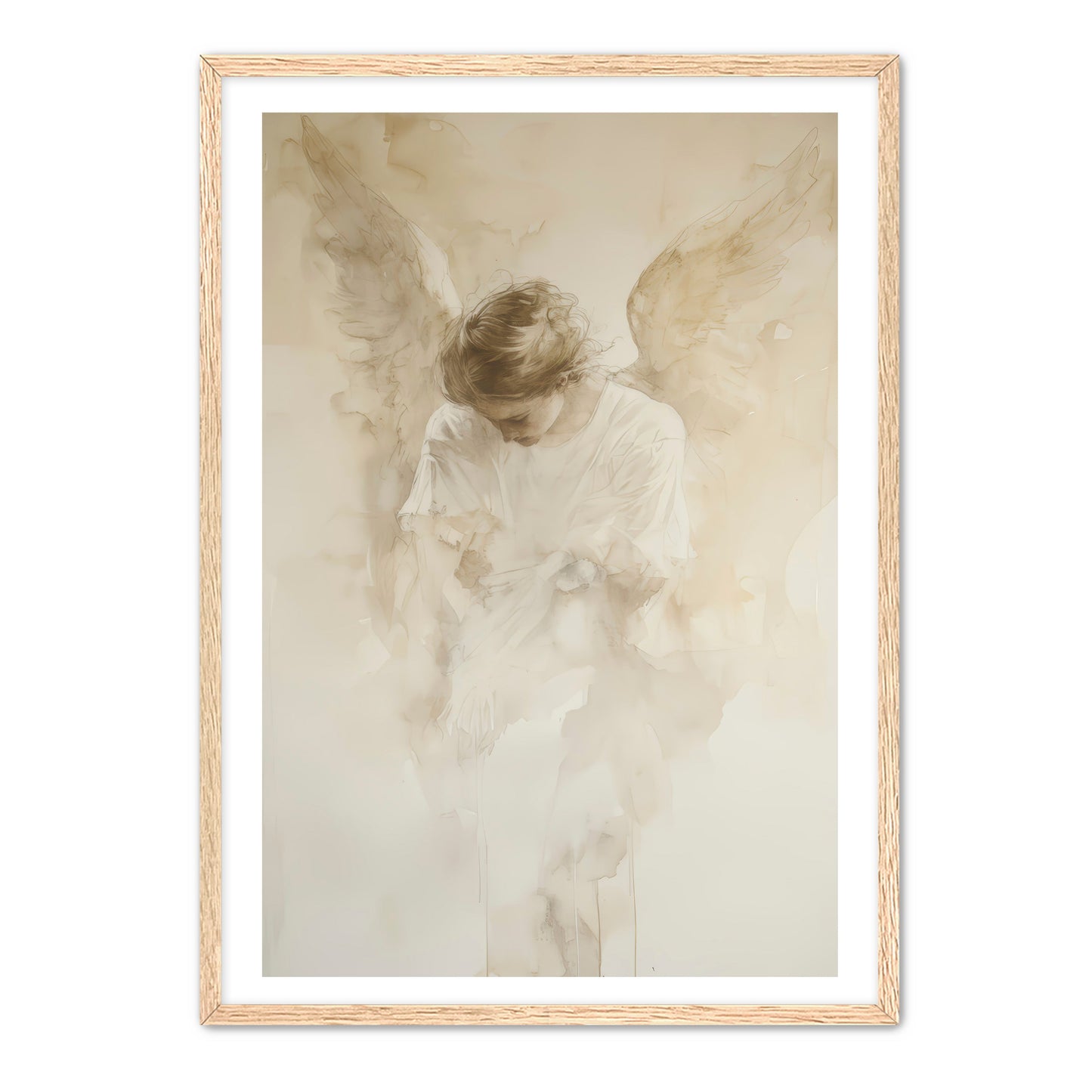Faded Watercolor Angel Painting