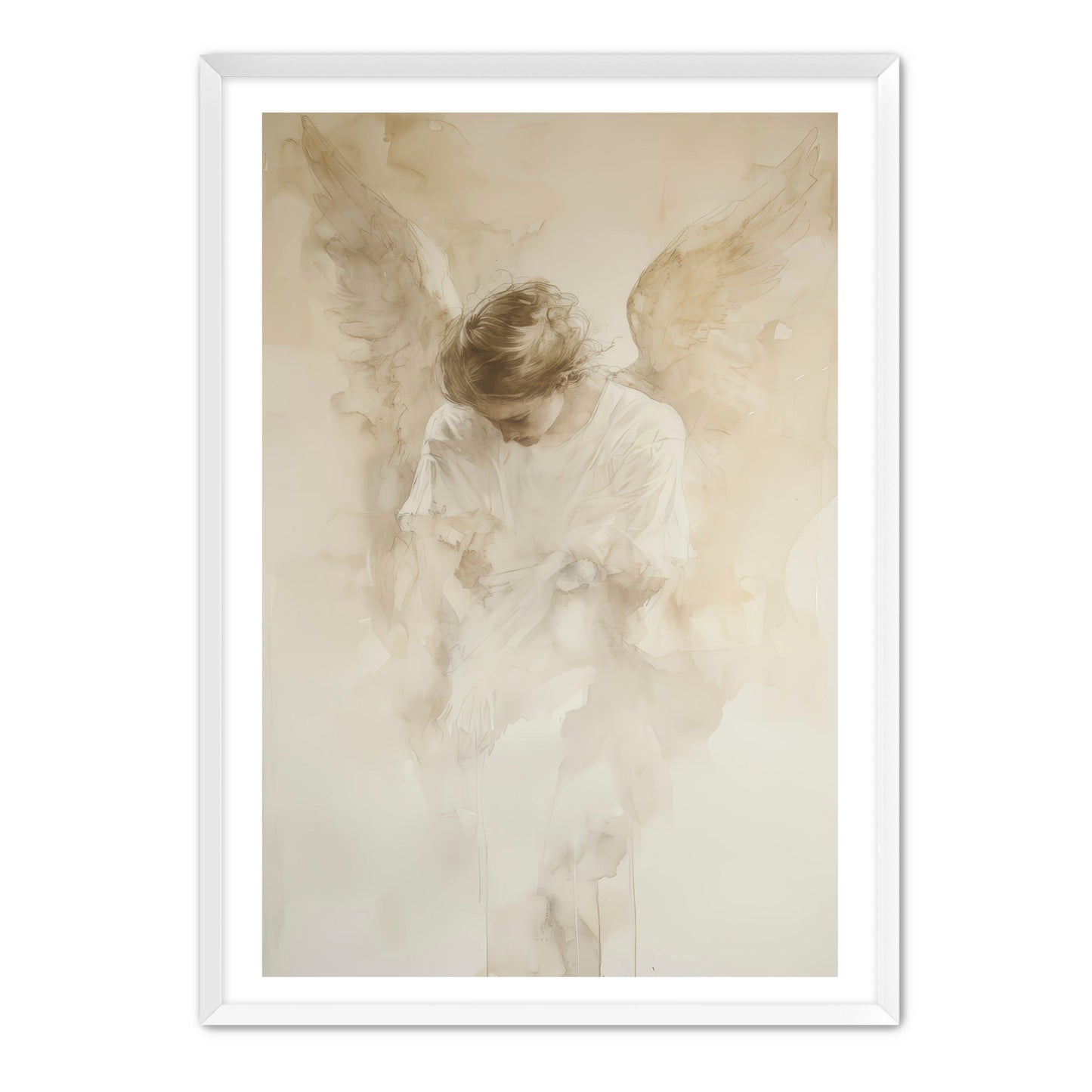 Faded Watercolor Angel Painting