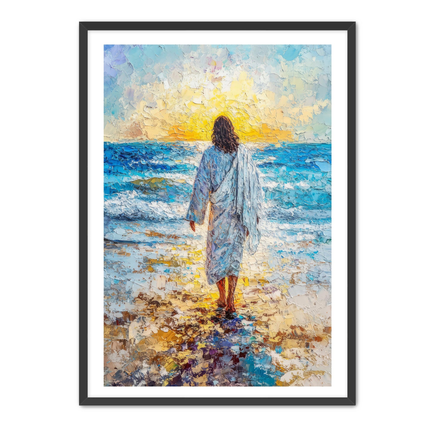 Jesus Painting at Beach