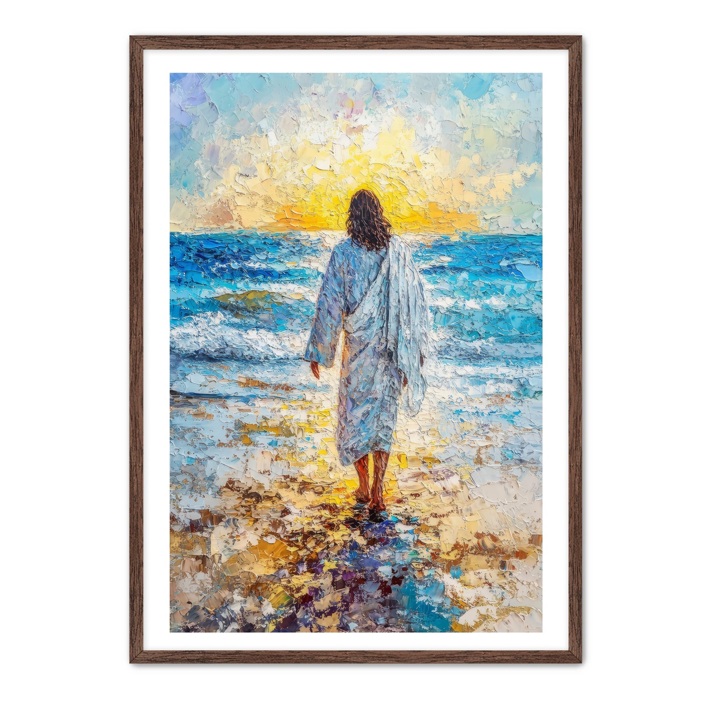 Jesus Painting at Beach