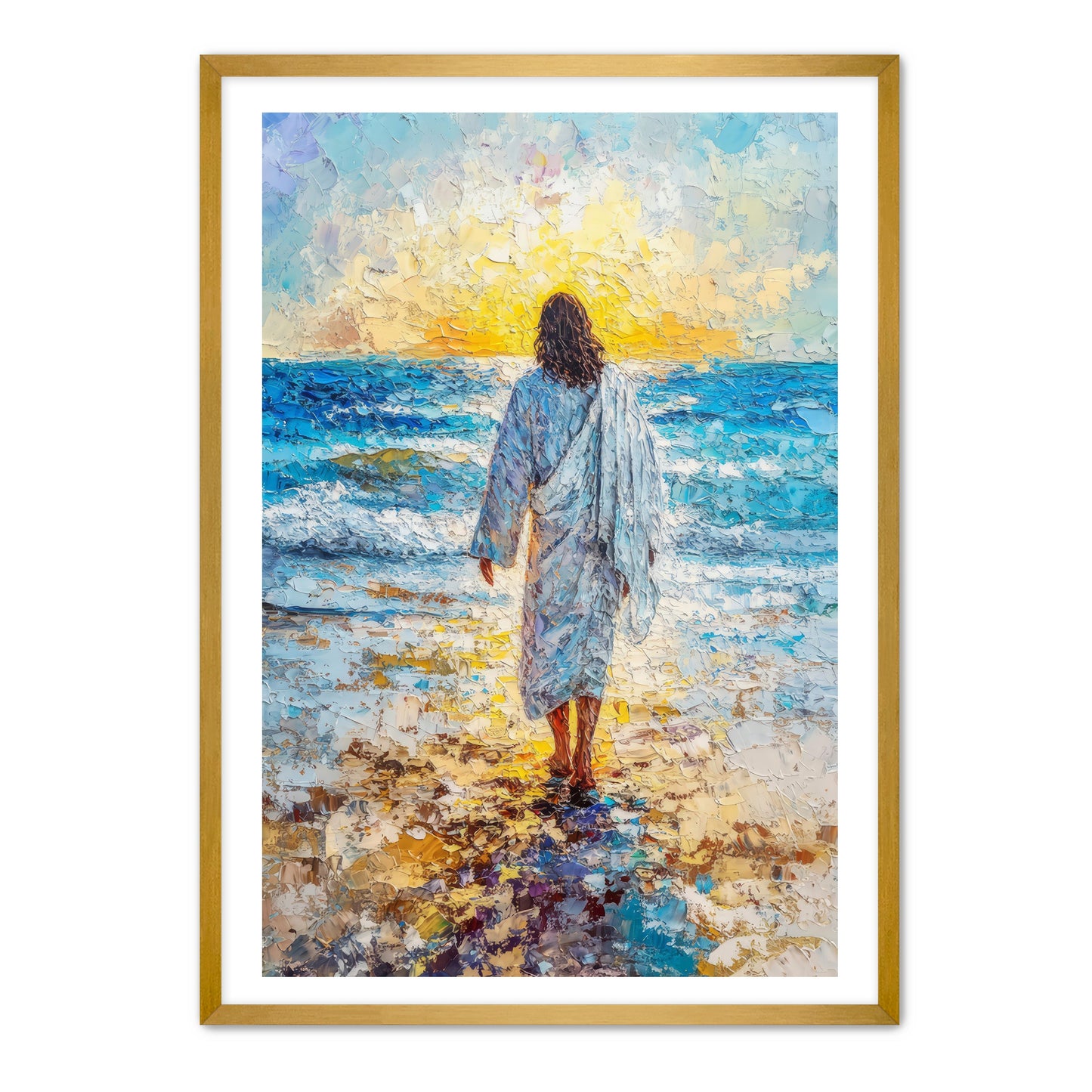Jesus Painting at Beach