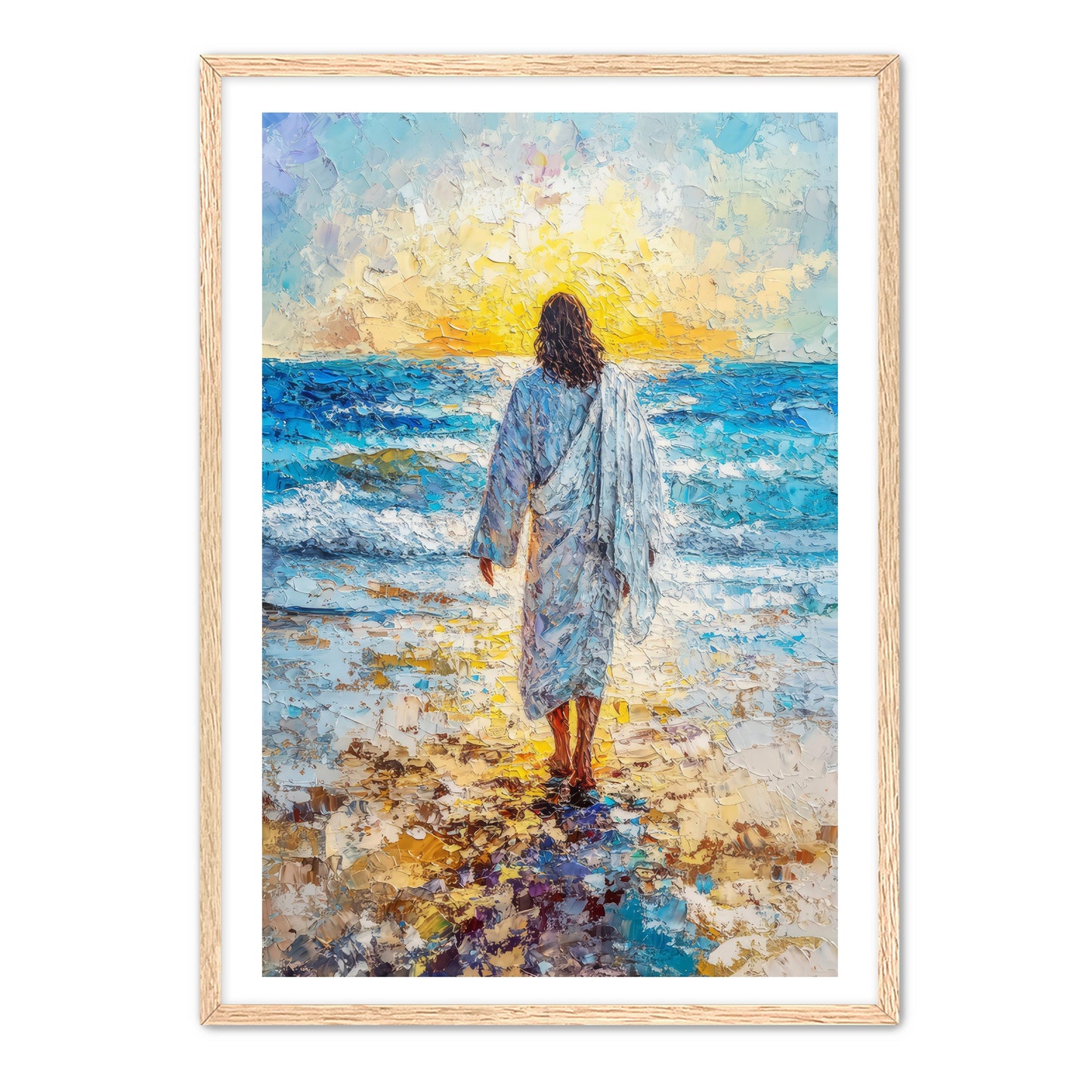 Jesus Painting at Beach