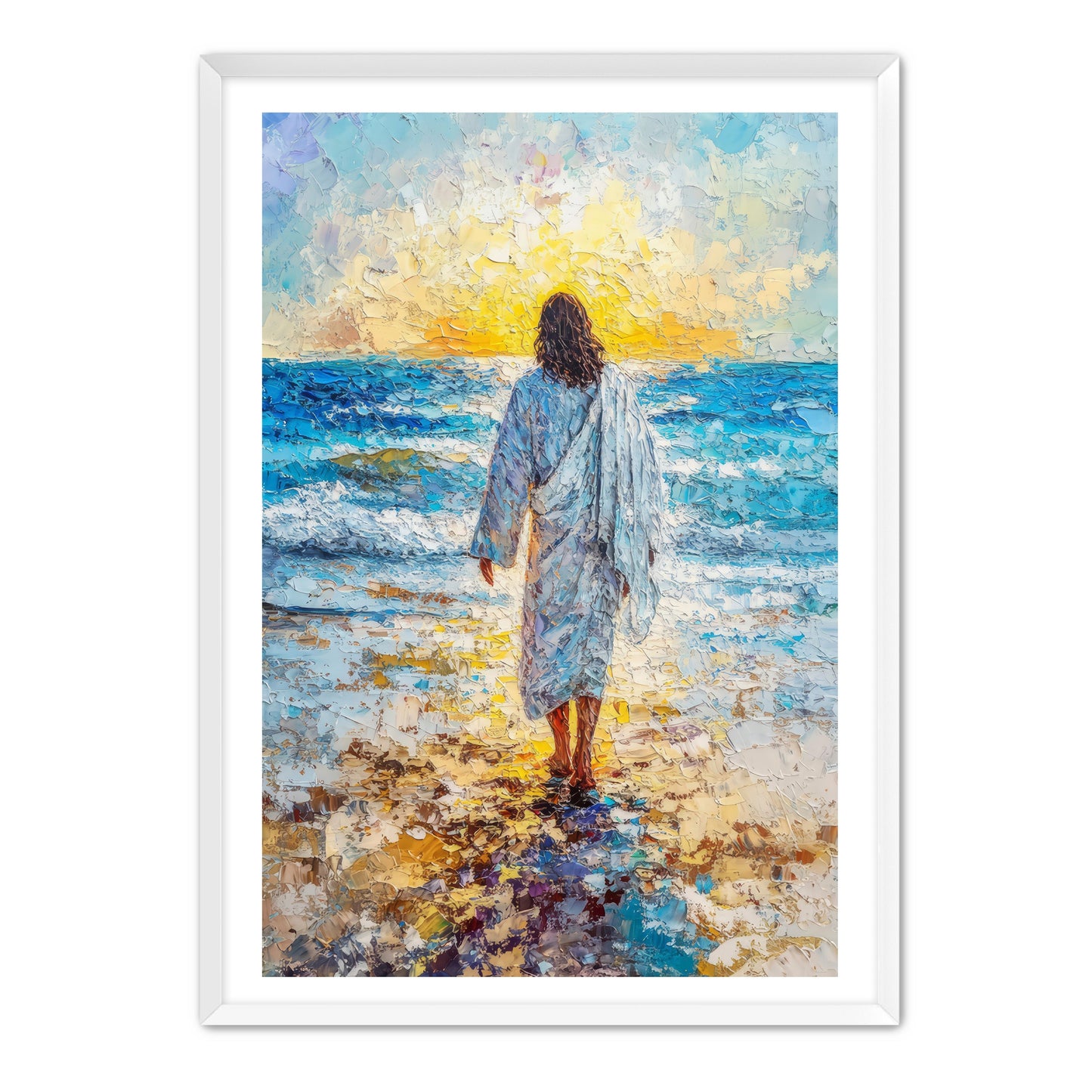 Jesus Painting at Beach