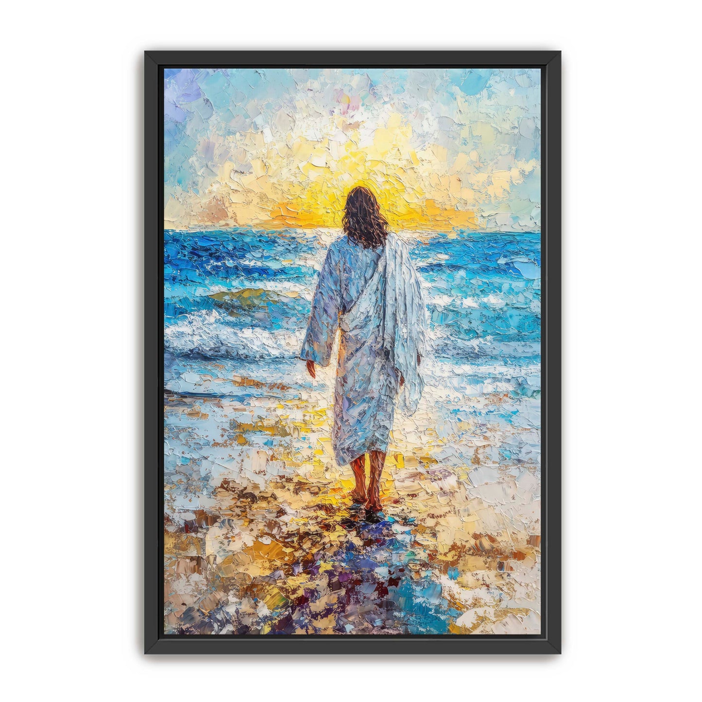 Jesus Painting at Beach