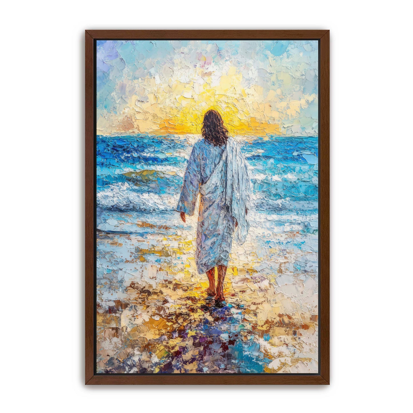 Jesus Painting at Beach