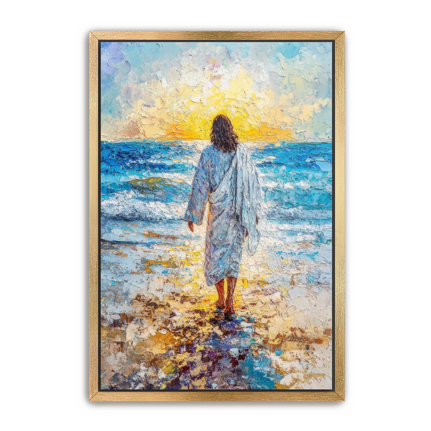 Jesus Painting at Beach