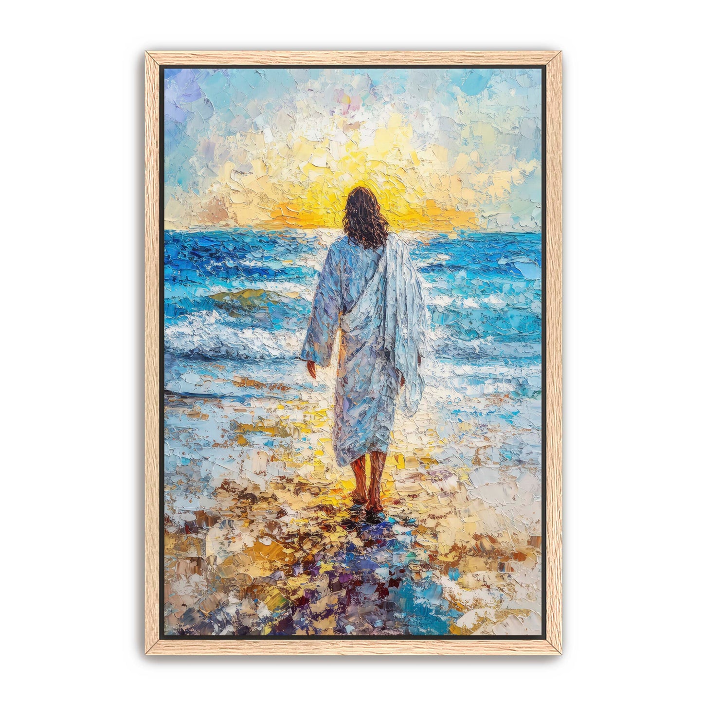 Jesus Painting at Beach