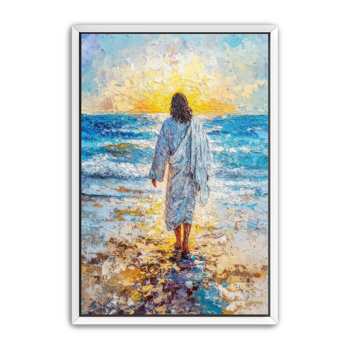 Jesus Painting at Beach
