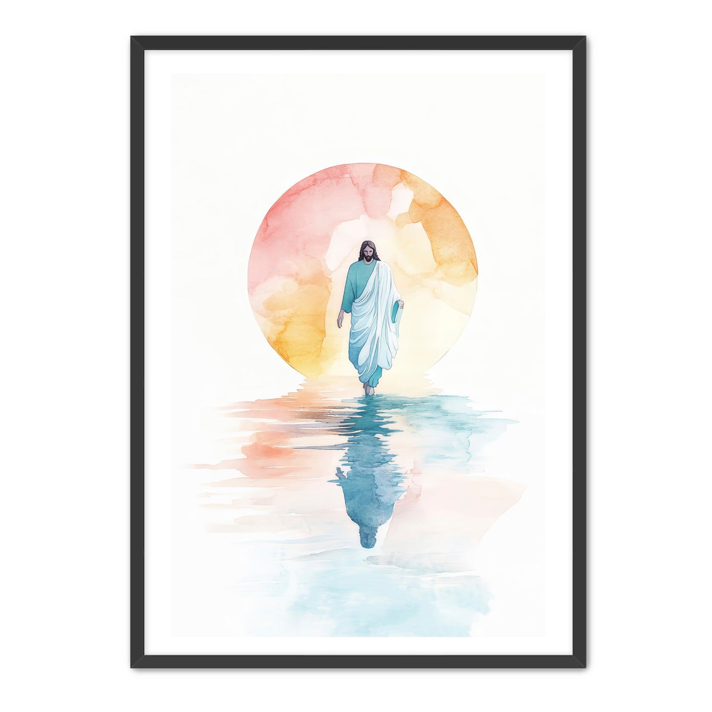 Jesus Walking on Water Watercolor