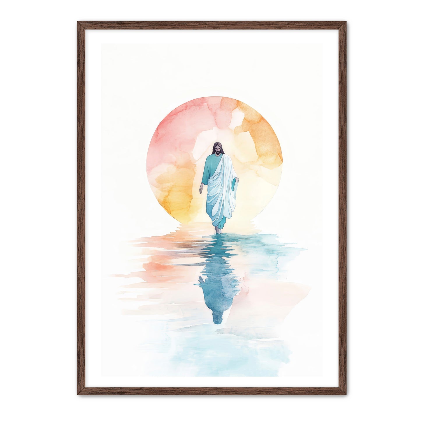 Jesus Walking on Water Watercolor