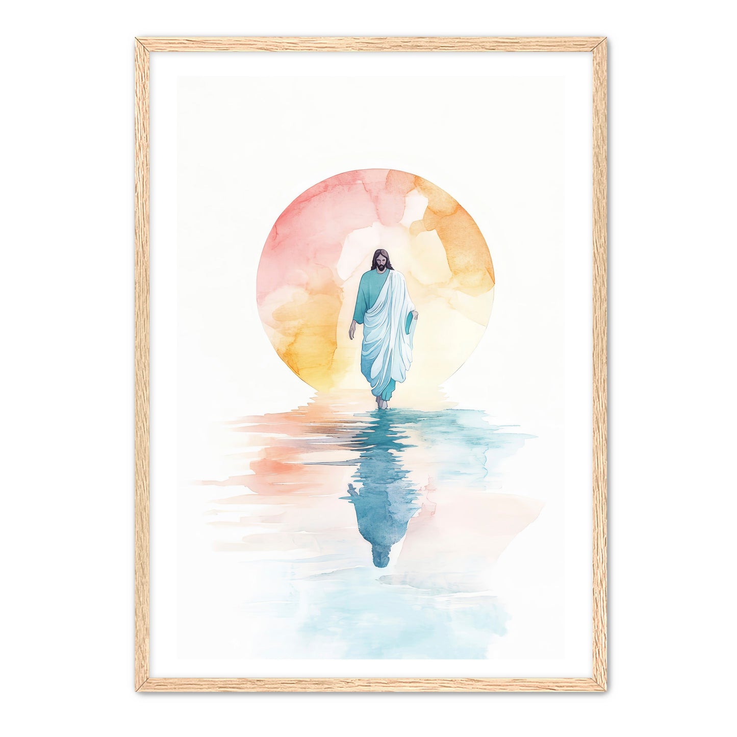 Jesus Walking on Water Watercolor
