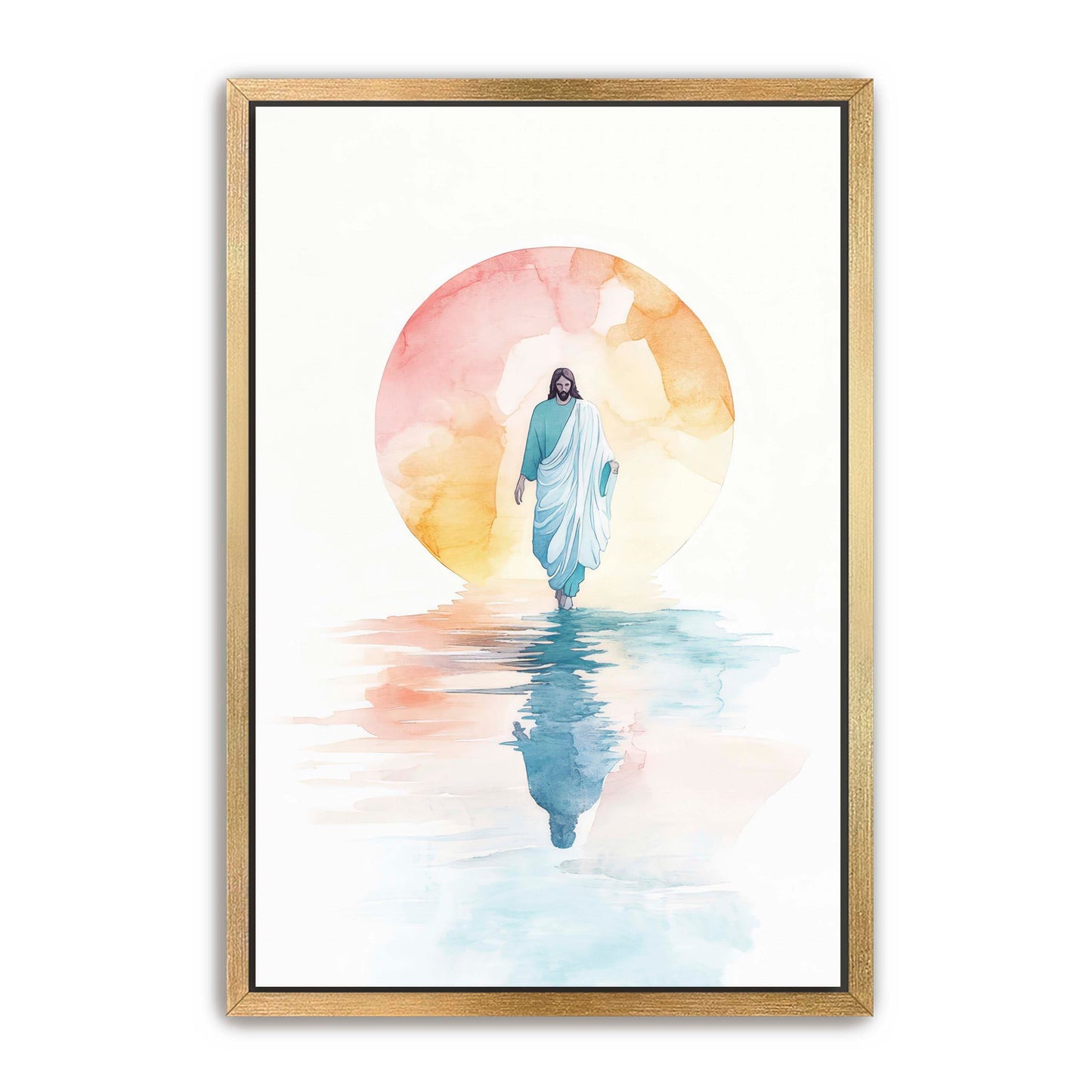 Jesus Walking on Water Watercolor