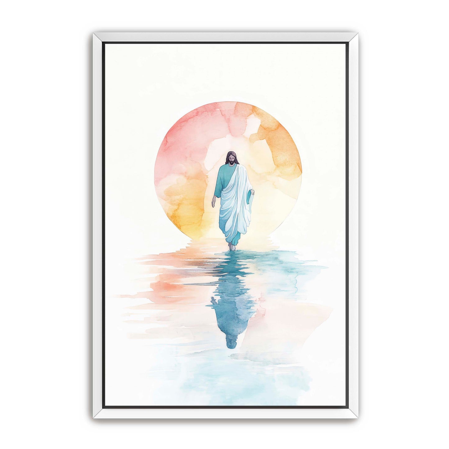 Jesus Walking on Water Watercolor