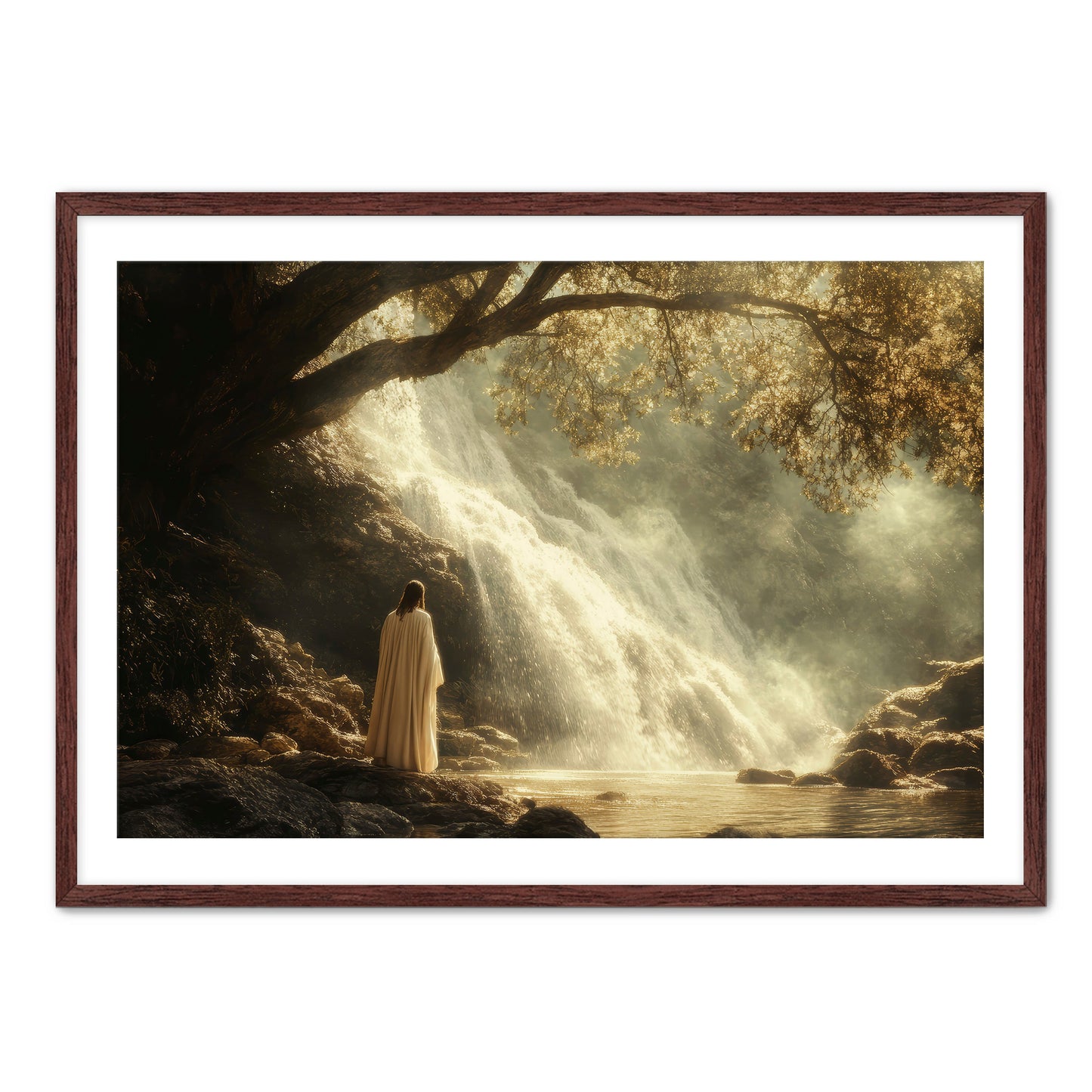 Jesus by Waterfall