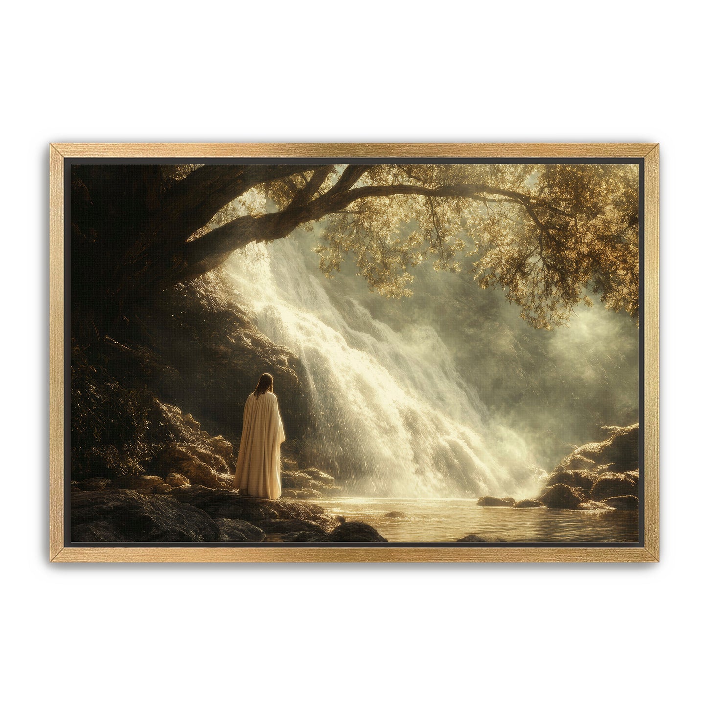 Jesus by Waterfall