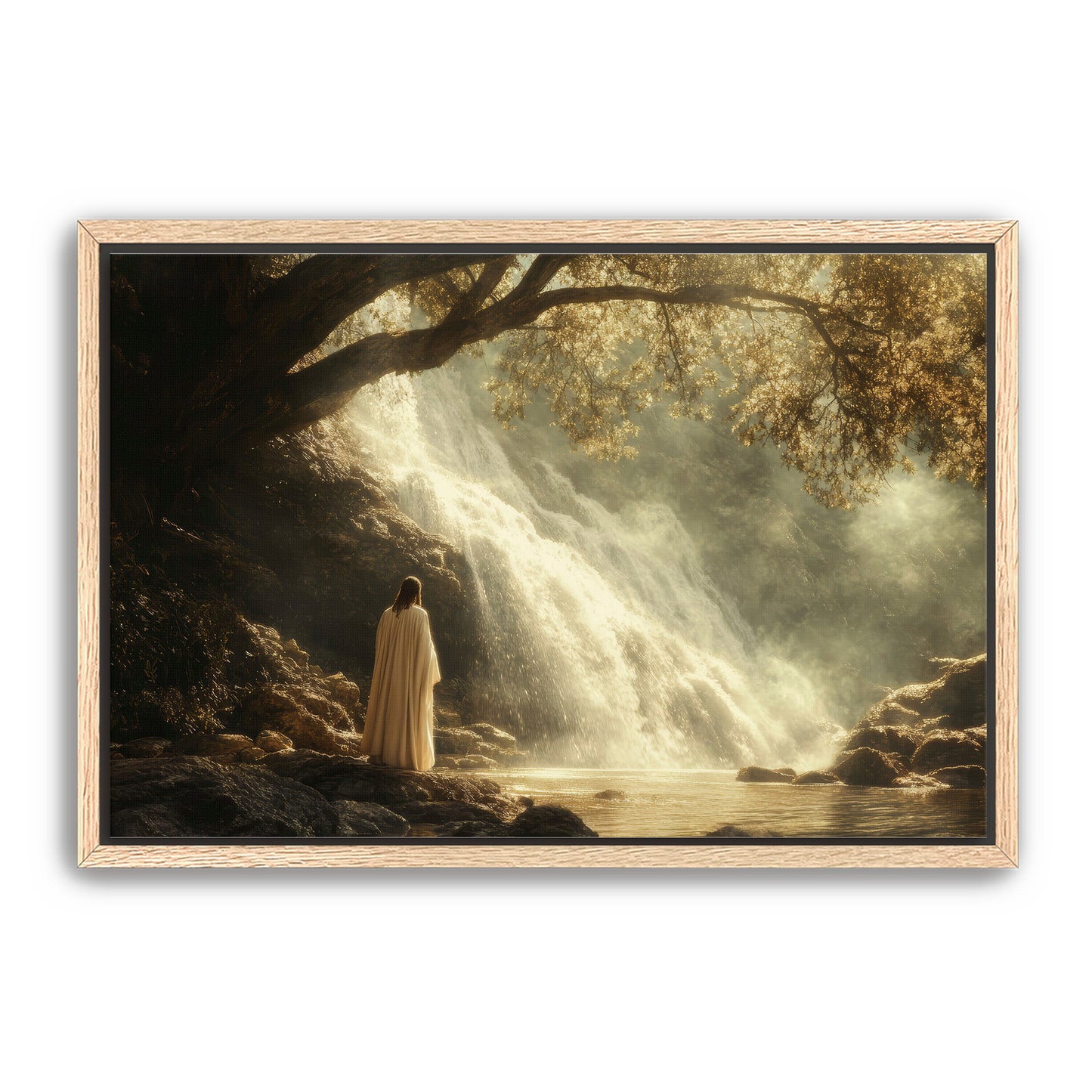 Jesus by Waterfall