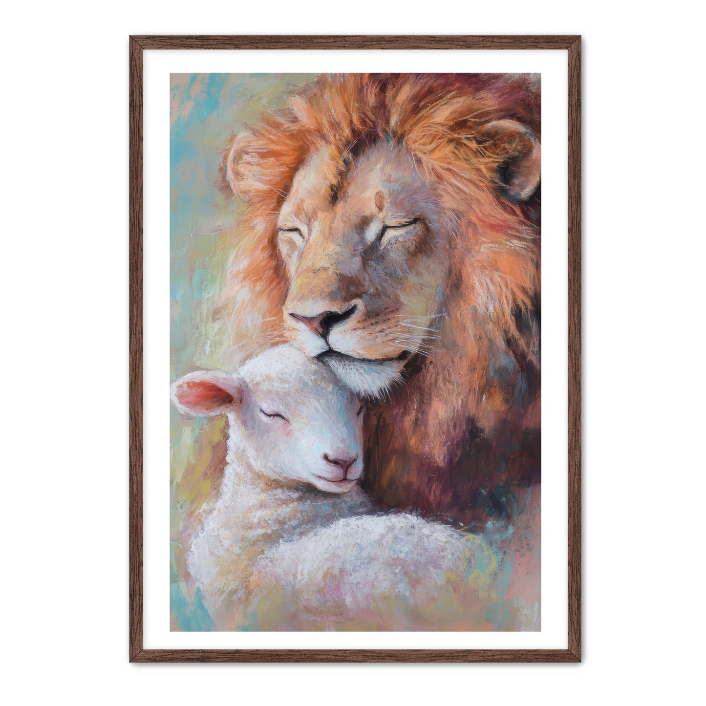 Lion Nuzzles Lamb