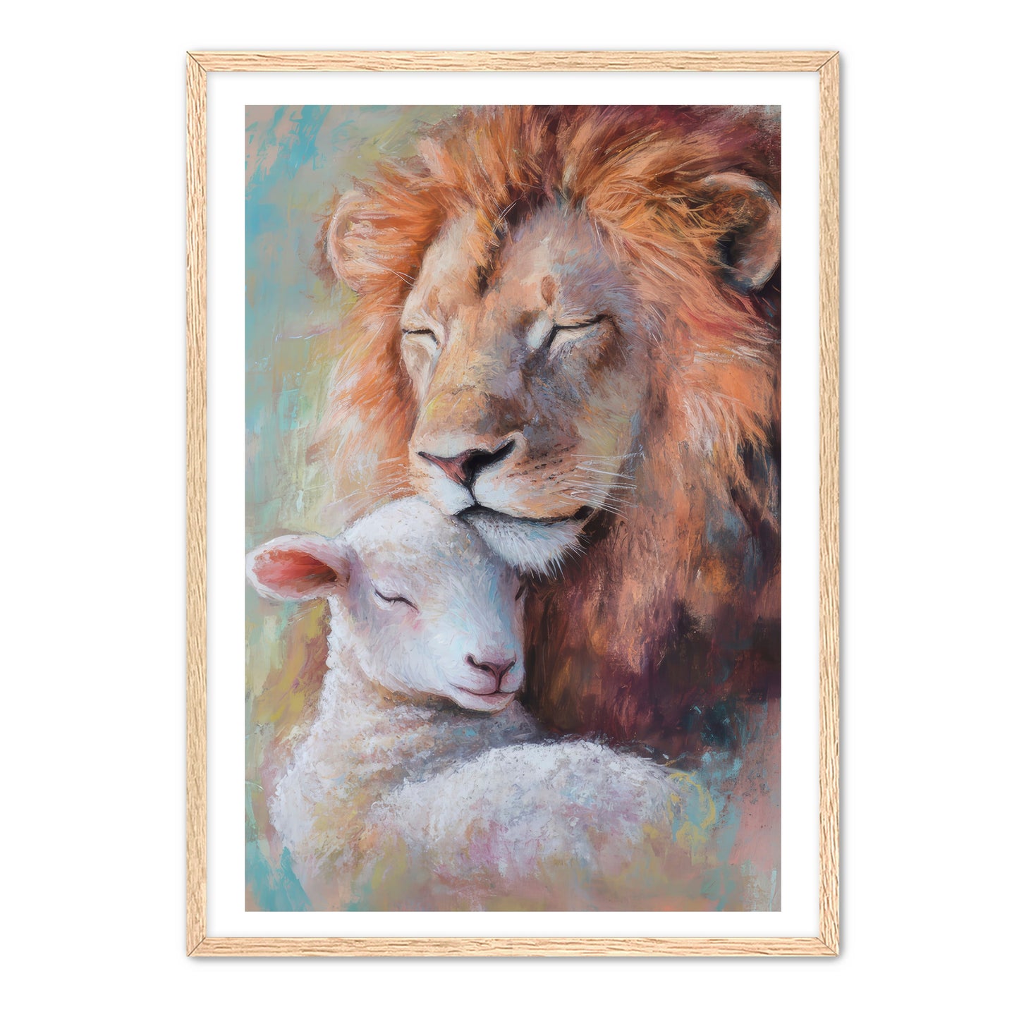 Lion Nuzzles Lamb