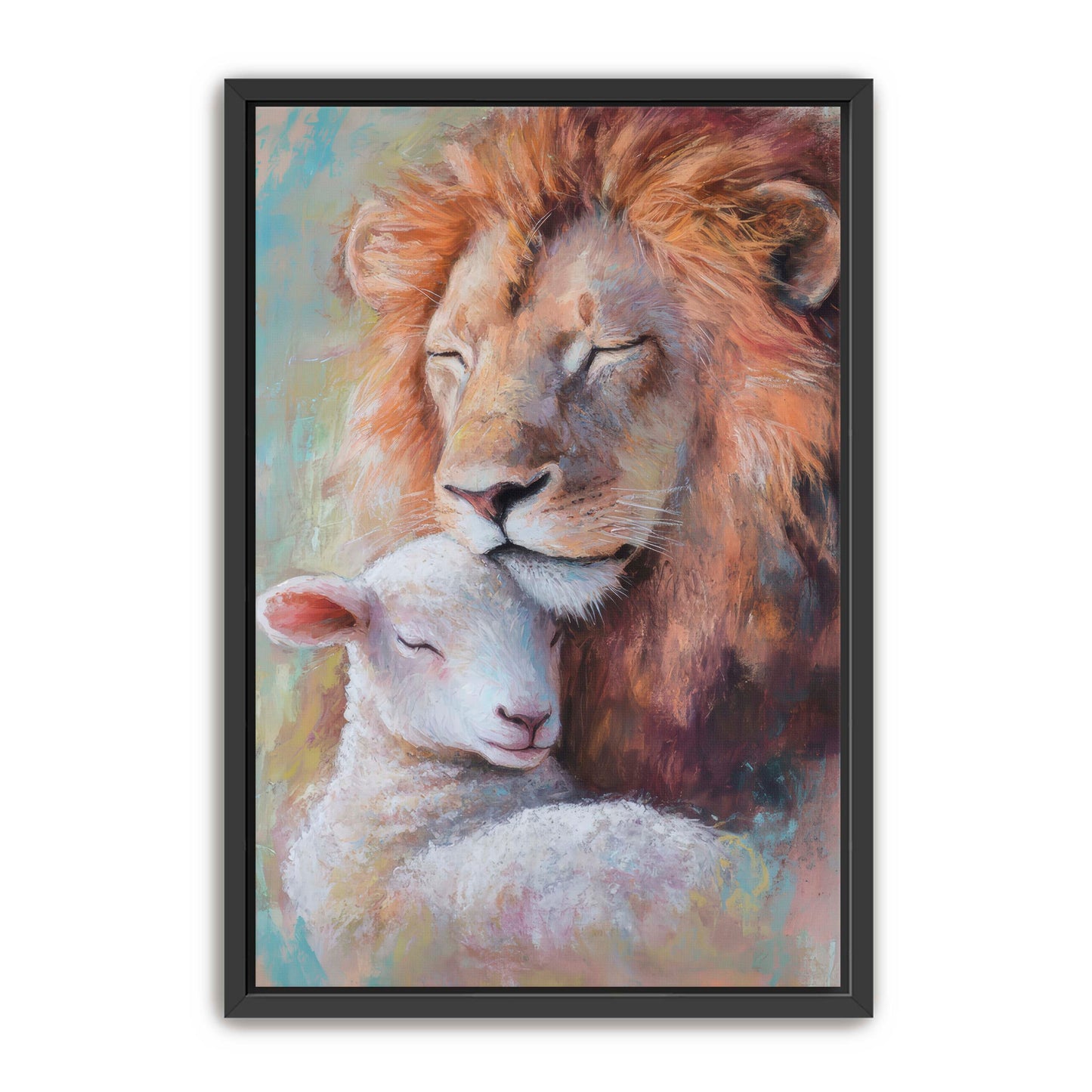 Lion Nuzzles Lamb