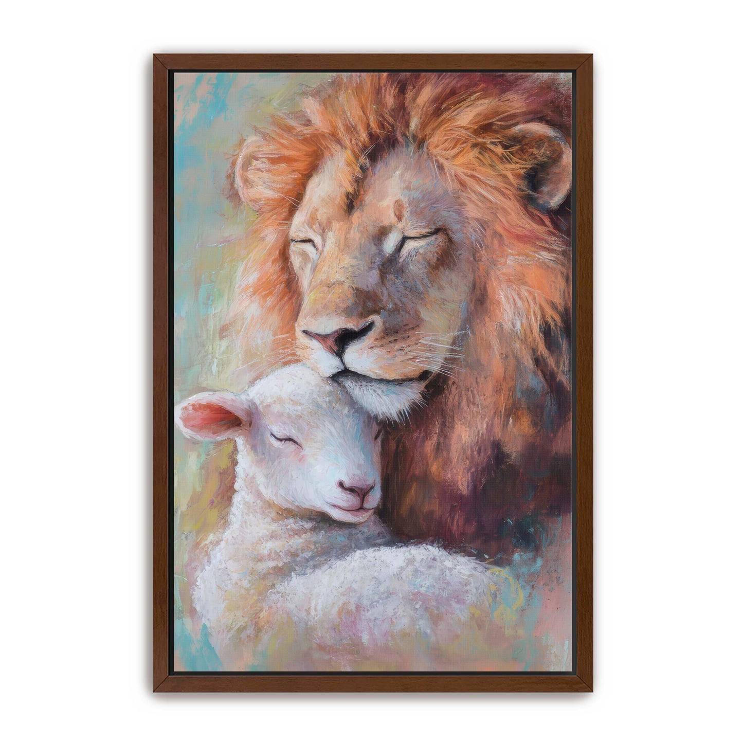 Lion Nuzzles Lamb