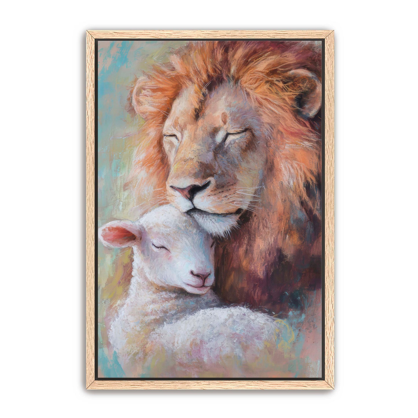Lion Nuzzles Lamb